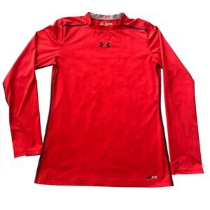 Under Armour Red Long Sleeve HeatGear Fitted Performance Shirt Youth XL 14–16